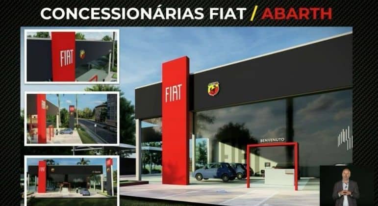 Projeção da fachada da concessionária Fiat/ Abarth