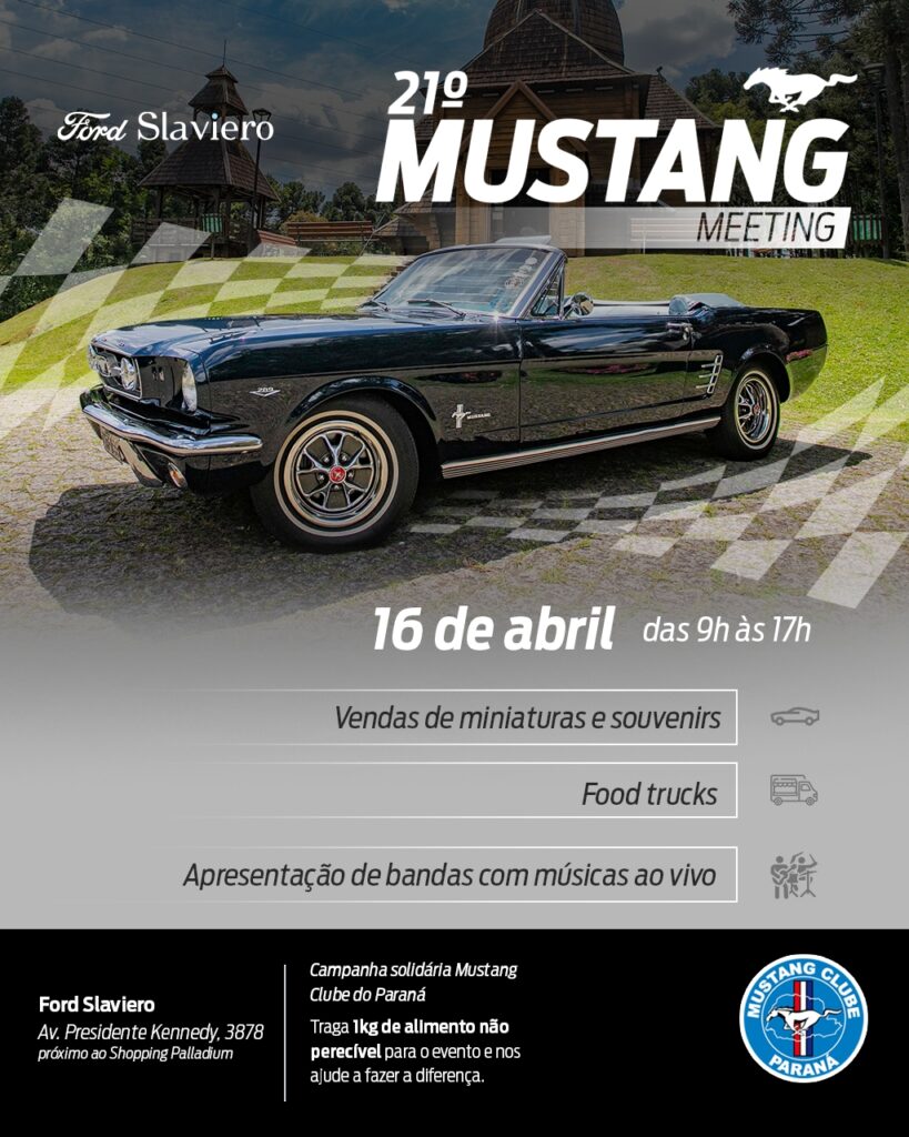 Cartaz promocional do Mustang Meeting, em Curitiba