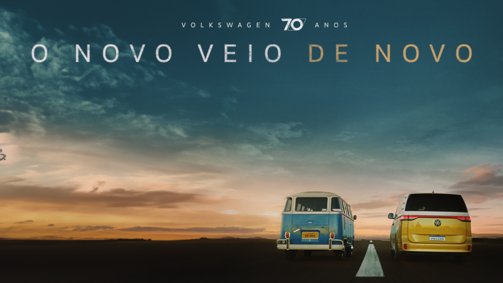 Imagem da campanha comemorativa de 70 anos da Volkswagen