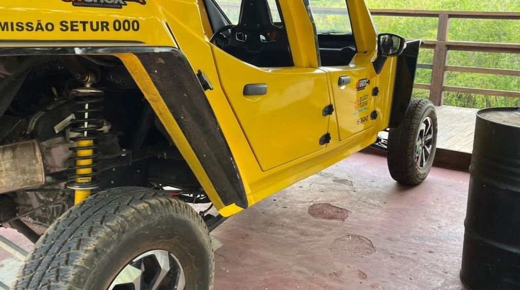 Detalhe da suspensão do Guepardo G300